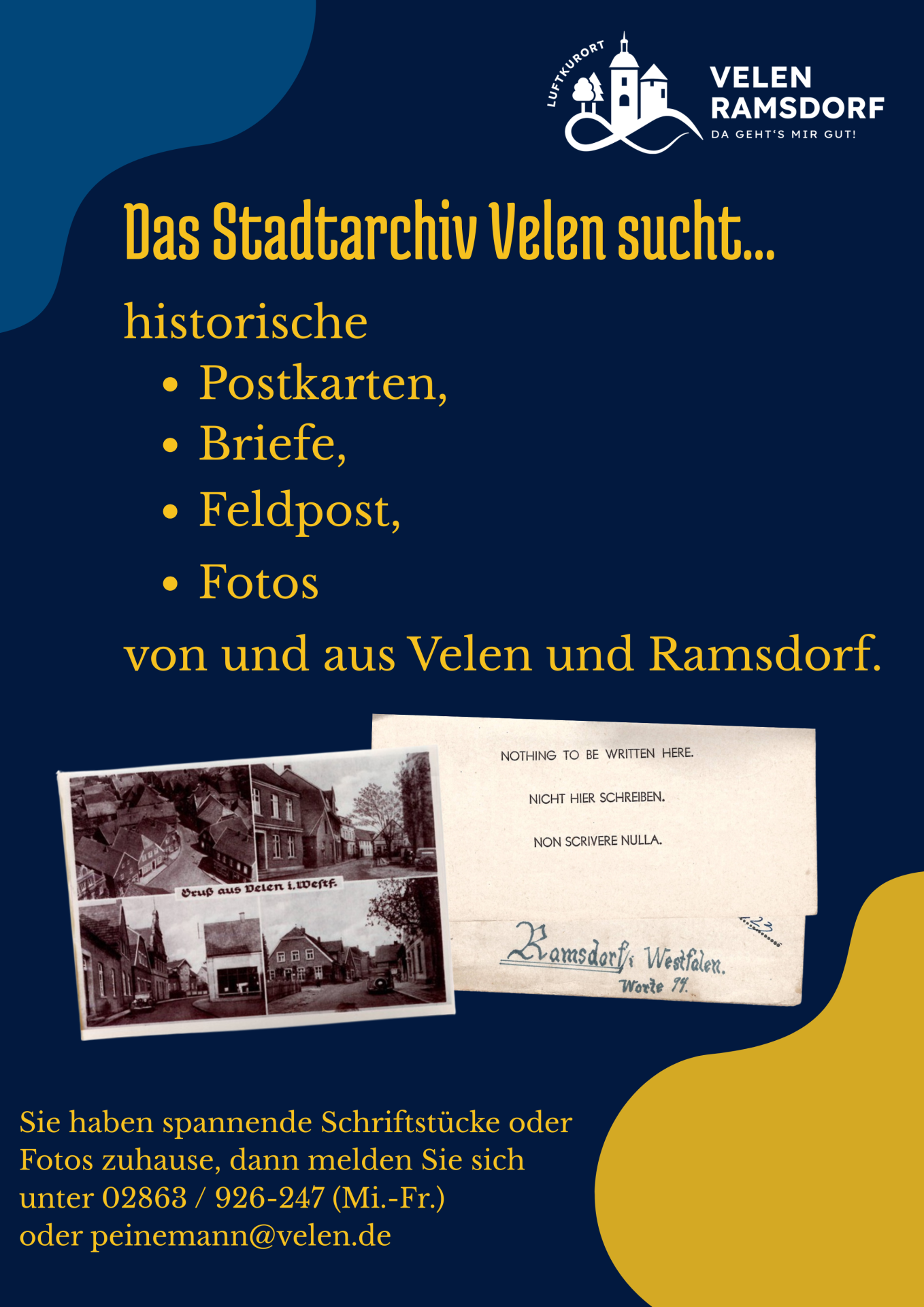 historische Postkarten Briefe Feldpost Fotos von und aus Velen und Ramsdorf. - 1